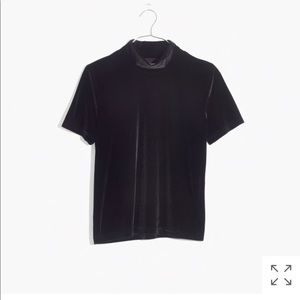Velvet mock turtleneck shirt